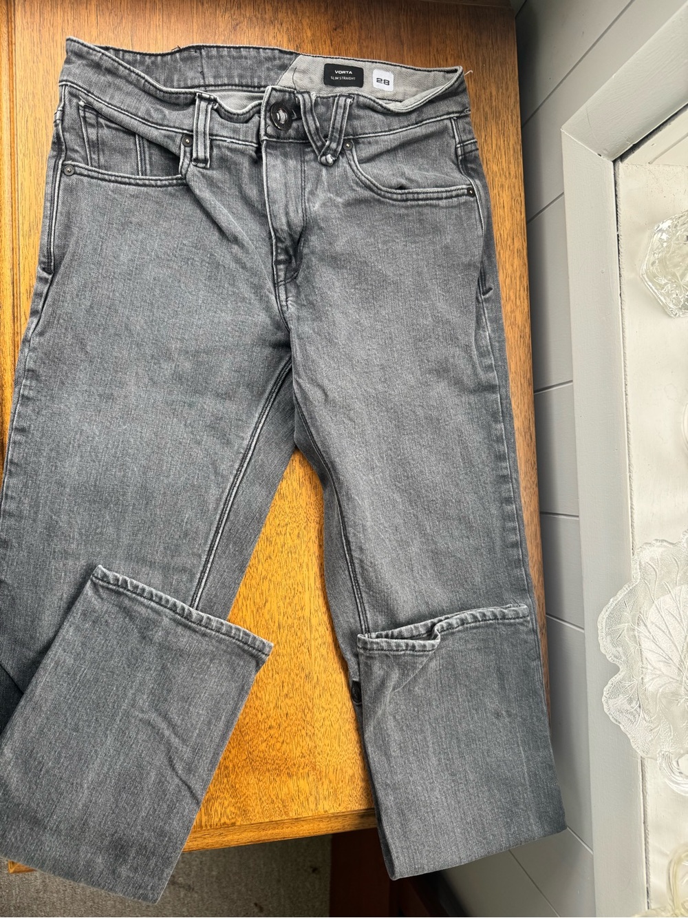 Volcom Men’s Gray Straight-Leg Jeans